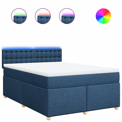 Giroletto a Molle con Materasso Blu 140x200 cm in Tessuto | homemem39