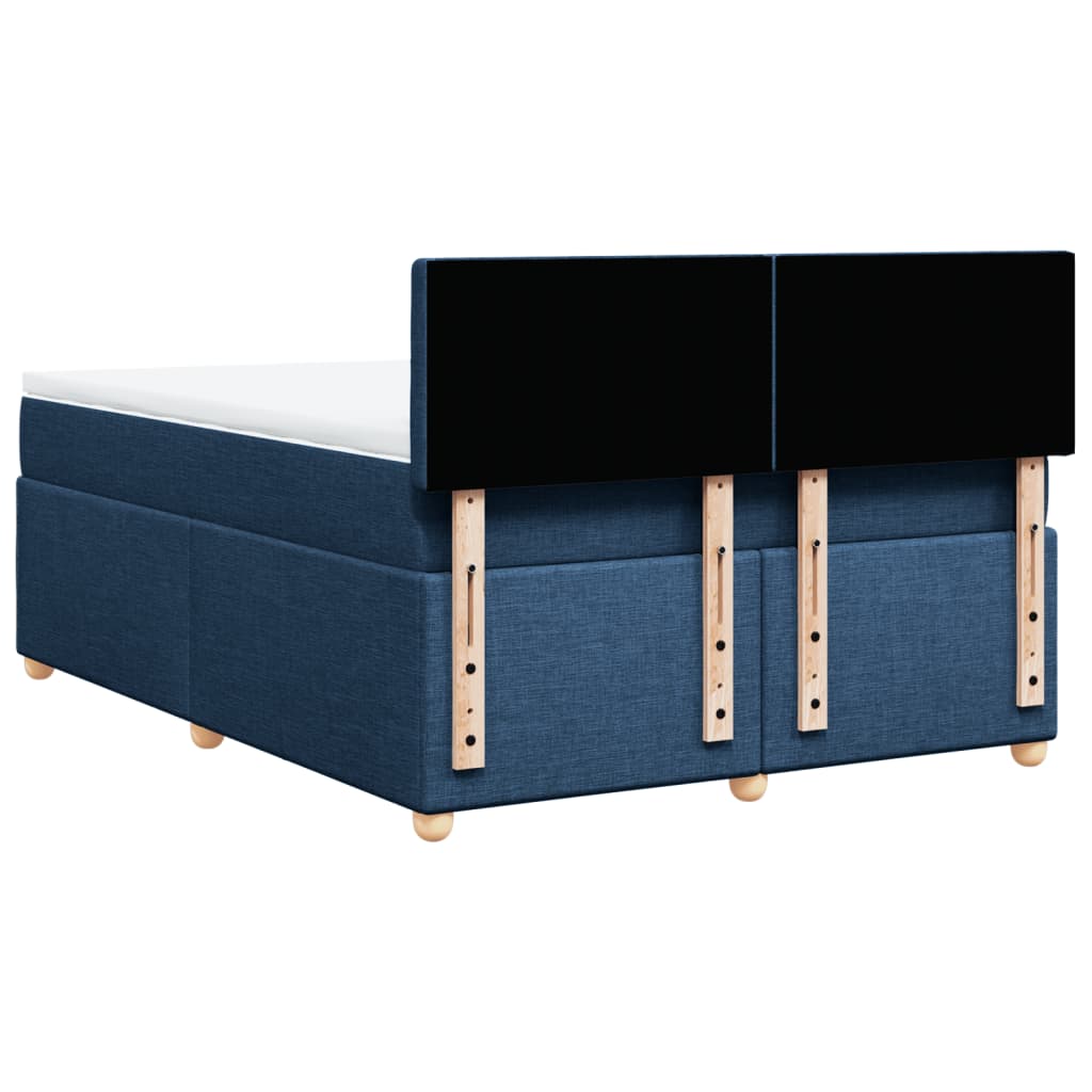 Giroletto a Molle con Materasso Blu 140x200 cm in Tessuto