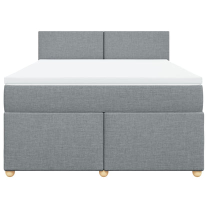 Giroletto a Molle con Materasso Grigio Chiaro 160x200cm Tessuto