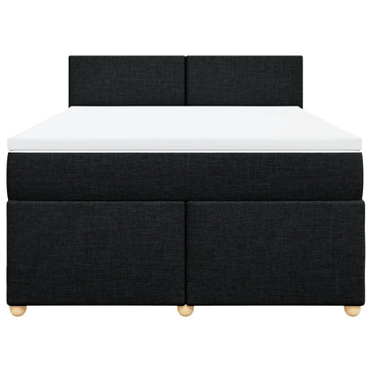 Giroletto a Molle con Materasso Nero 160x200 cm in Tessuto | homemem39