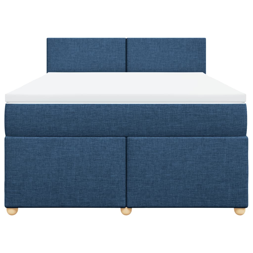 Giroletto a Molle con Materasso Blu 160x200 cm in Tessuto