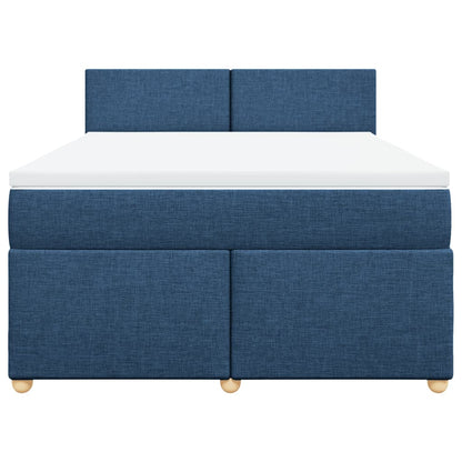 Giroletto a Molle con Materasso Blu 160x200 cm in Tessuto