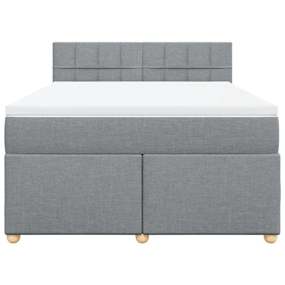 Giroletto a Molle con Materasso Grigio Chiaro 160x200cm Tessuto