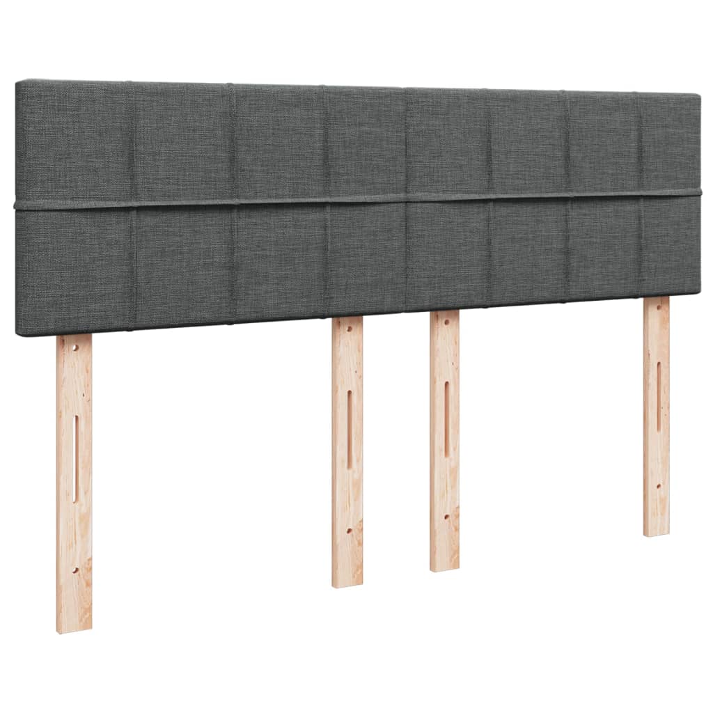 Giroletto a Molle con Materasso Grigio Scuro 160x200 cm Tessuto