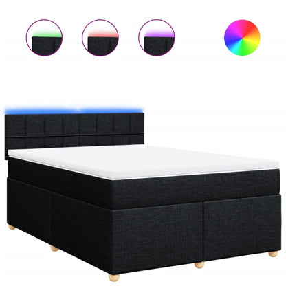 Giroletto a Molle con Materasso Nero 160x200 cm in Tessuto | homemem39