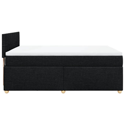 Giroletto a Molle con Materasso Nero 160x200 cm in Tessuto | homemem39