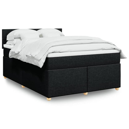Giroletto a Molle con Materasso Nero 160x200 cm in Tessuto | homemem39