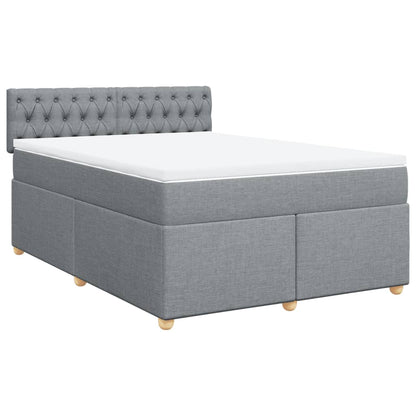 Giroletto a Molle con Materasso Grigio Chiaro 160x200cm Tessuto