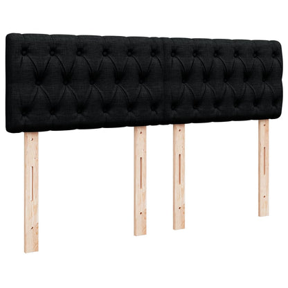 Giroletto a Molle con Materasso Nero 160x200 cm in Tessuto