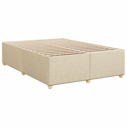 Giroletto a Molle con Materasso Crema 160x200 cm in Tessuto | homemem39