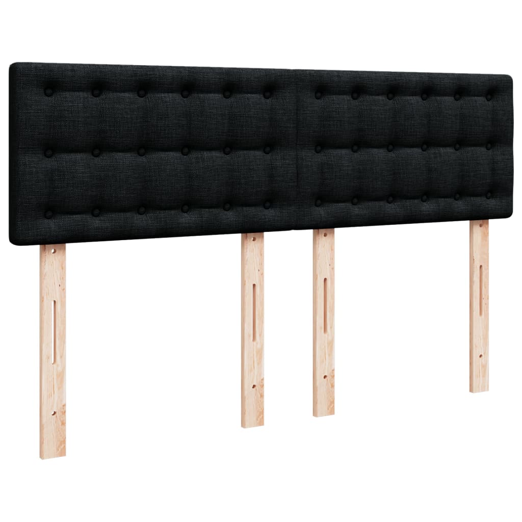 Giroletto a Molle con Materasso Nero 160x200 cm in Tessuto