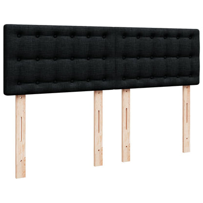 Giroletto a Molle con Materasso Nero 160x200 cm in Tessuto