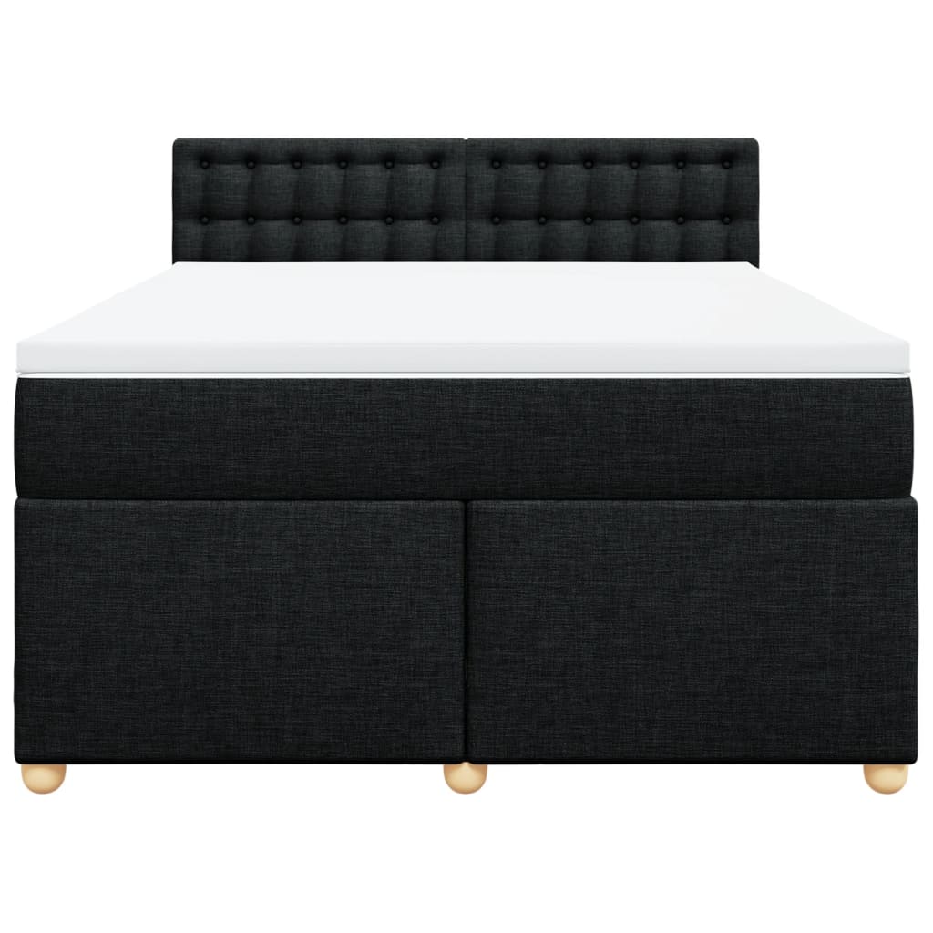 Giroletto a Molle con Materasso Nero 160x200 cm in Tessuto | homemem39