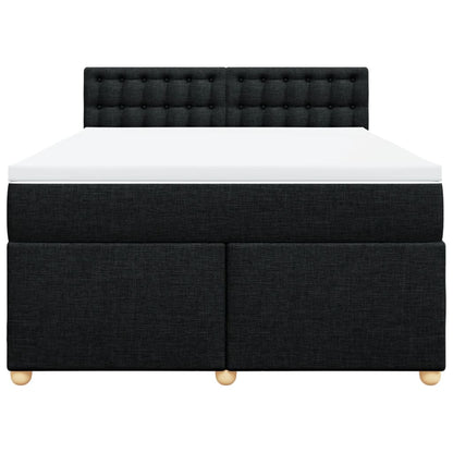 Giroletto a Molle con Materasso Nero 160x200 cm in Tessuto