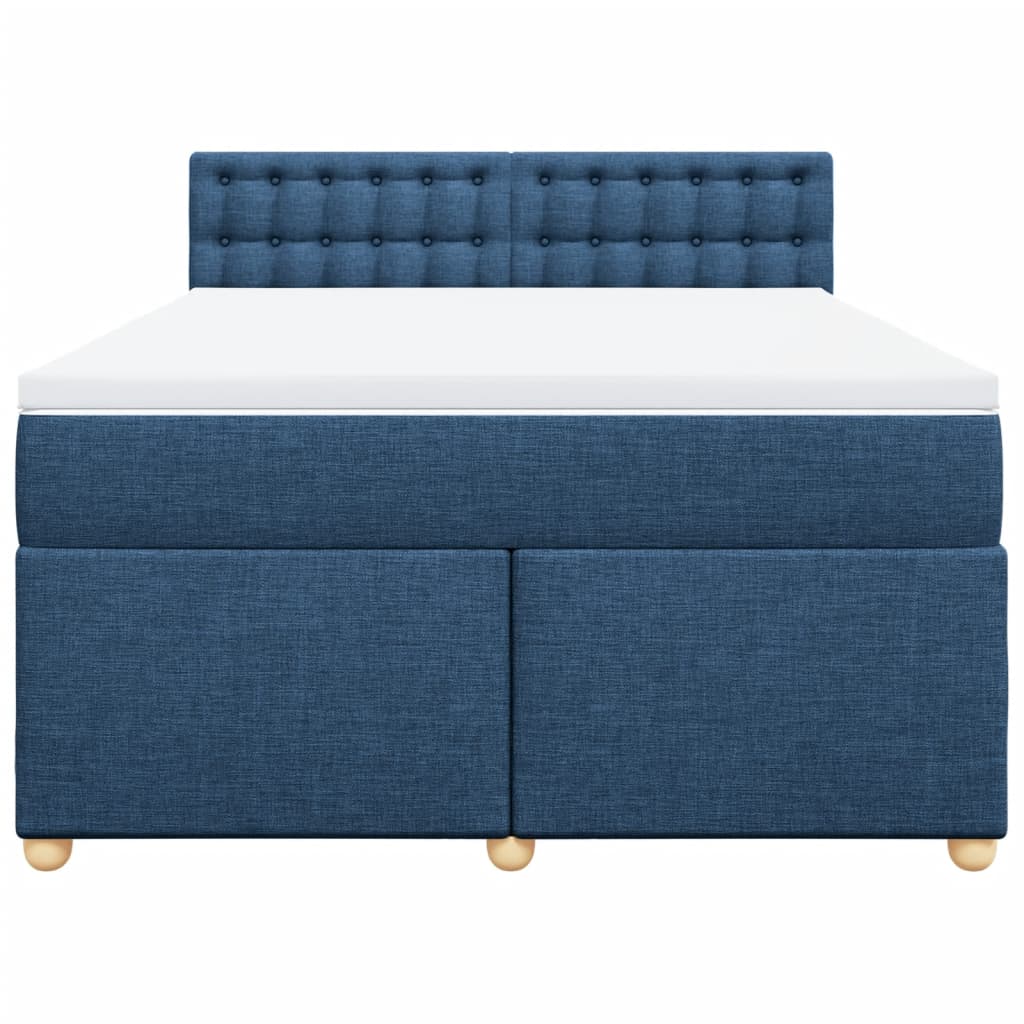 Giroletto a Molle con Materasso Blu 160x200 cm in Tessuto