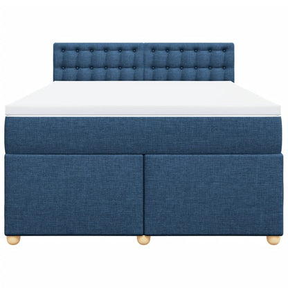 Giroletto a Molle con Materasso Blu 160x200 cm in Tessuto