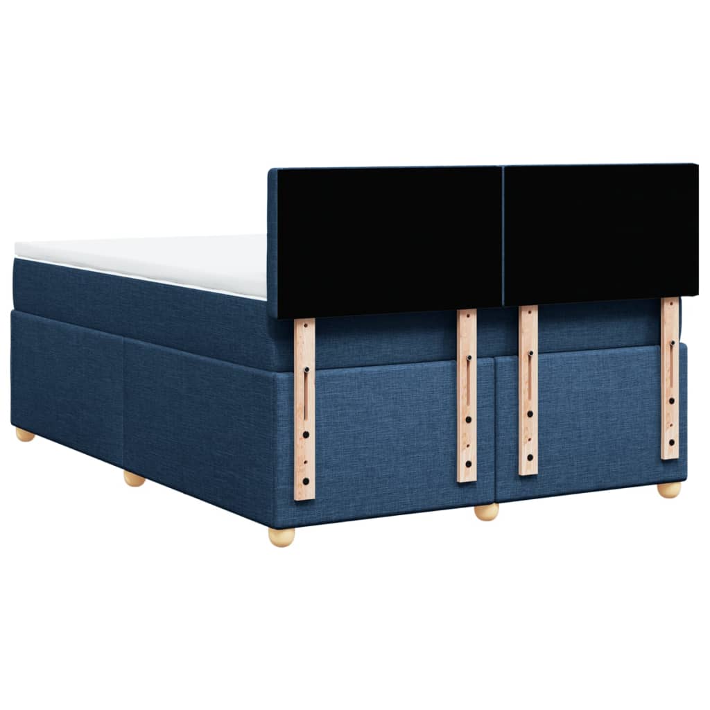 Giroletto a Molle con Materasso Blu 160x200 cm in Tessuto