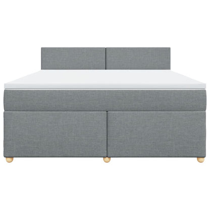 Giroletto a Molle con Materasso Grigio Chiaro180x200 cm Tessuto