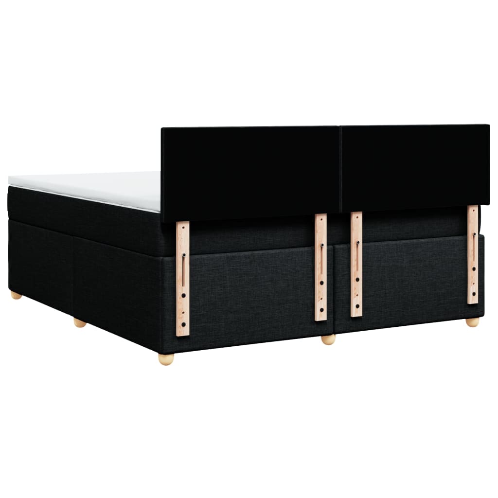 Giroletto a Molle con Materasso Nero 180x200 cm in Tessuto