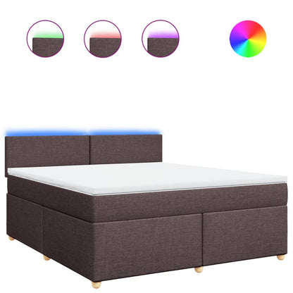 Giroletto a Molle con Materasso Marrone Scuro 180x200cm Tessuto | homemem39