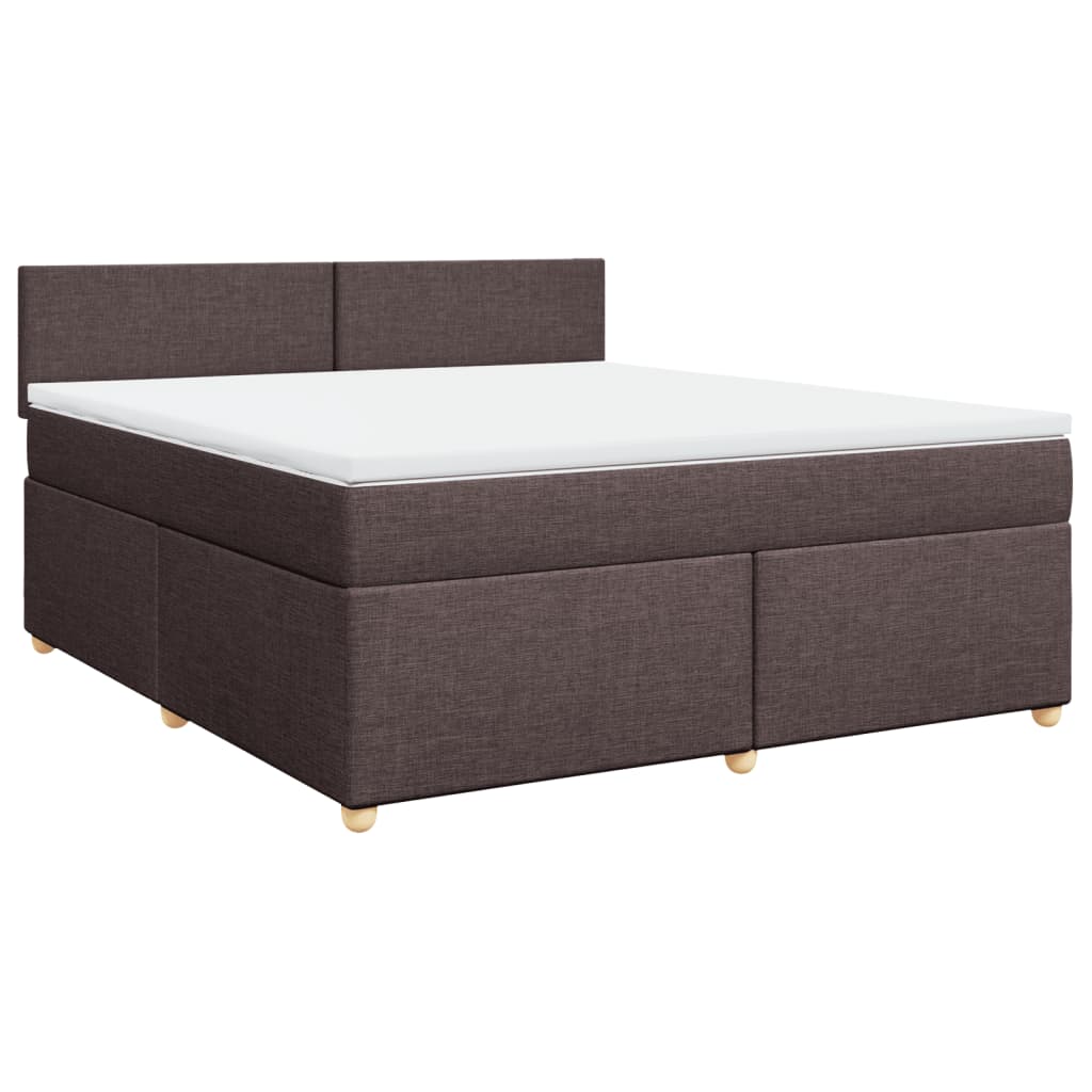 Giroletto a Molle con Materasso Marrone Scuro 180x200cm Tessuto | homemem39