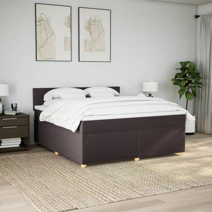 Giroletto a Molle con Materasso Marrone Scuro 180x200cm Tessuto