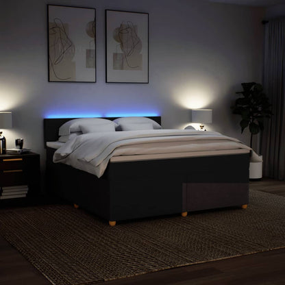 Giroletto a Molle con Materasso Marrone Scuro 180x200cm Tessuto | homemem39