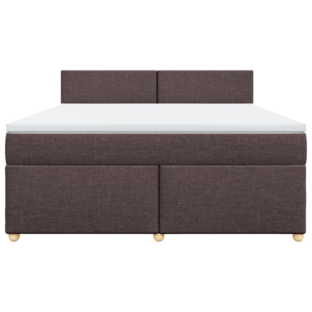 Giroletto a Molle con Materasso Marrone Scuro 180x200cm Tessuto | homemem39