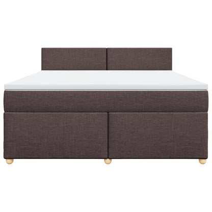 Giroletto a Molle con Materasso Marrone Scuro 180x200cm Tessuto | homemem39