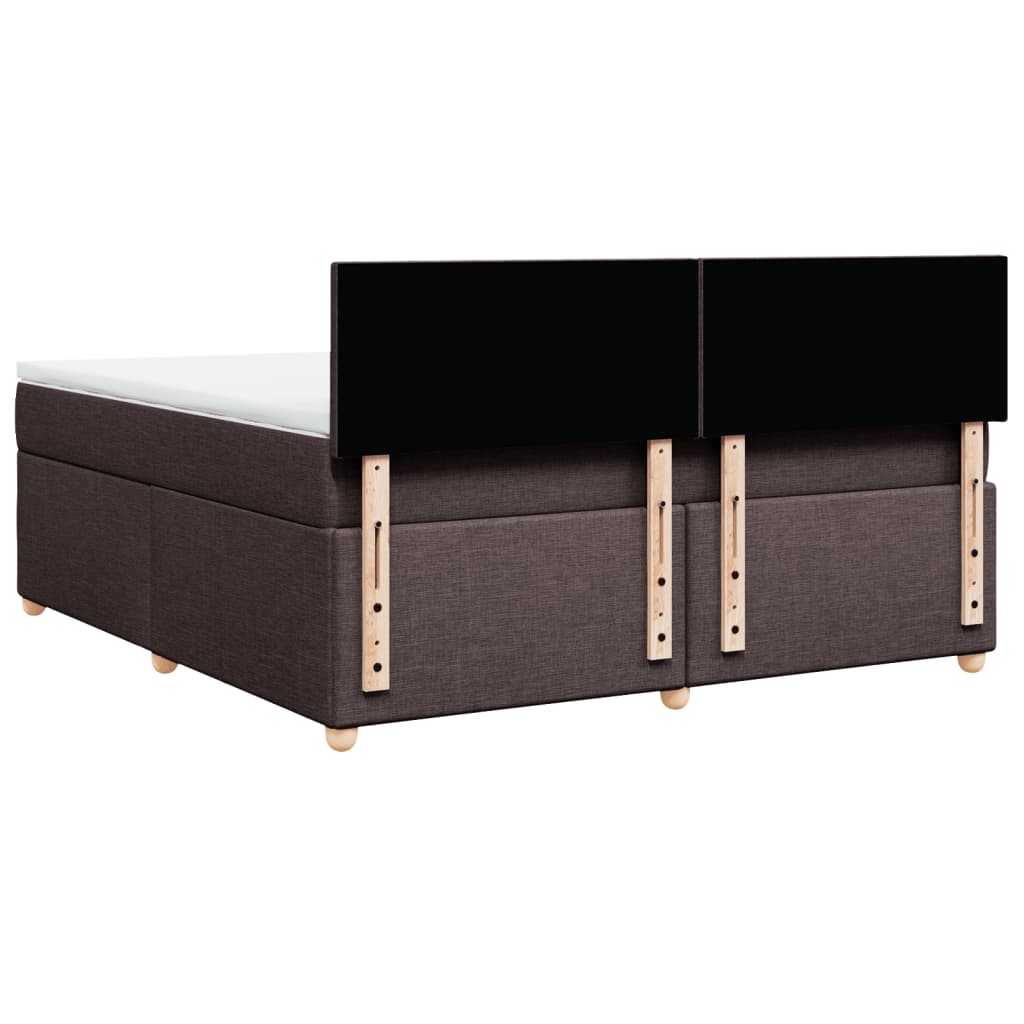 Giroletto a Molle con Materasso Marrone Scuro 180x200cm Tessuto | homemem39
