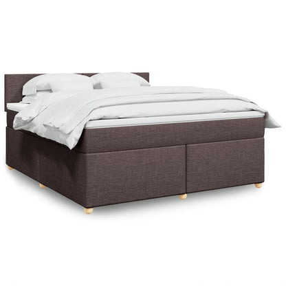 Giroletto a Molle con Materasso Marrone Scuro 180x200cm Tessuto | homemem39