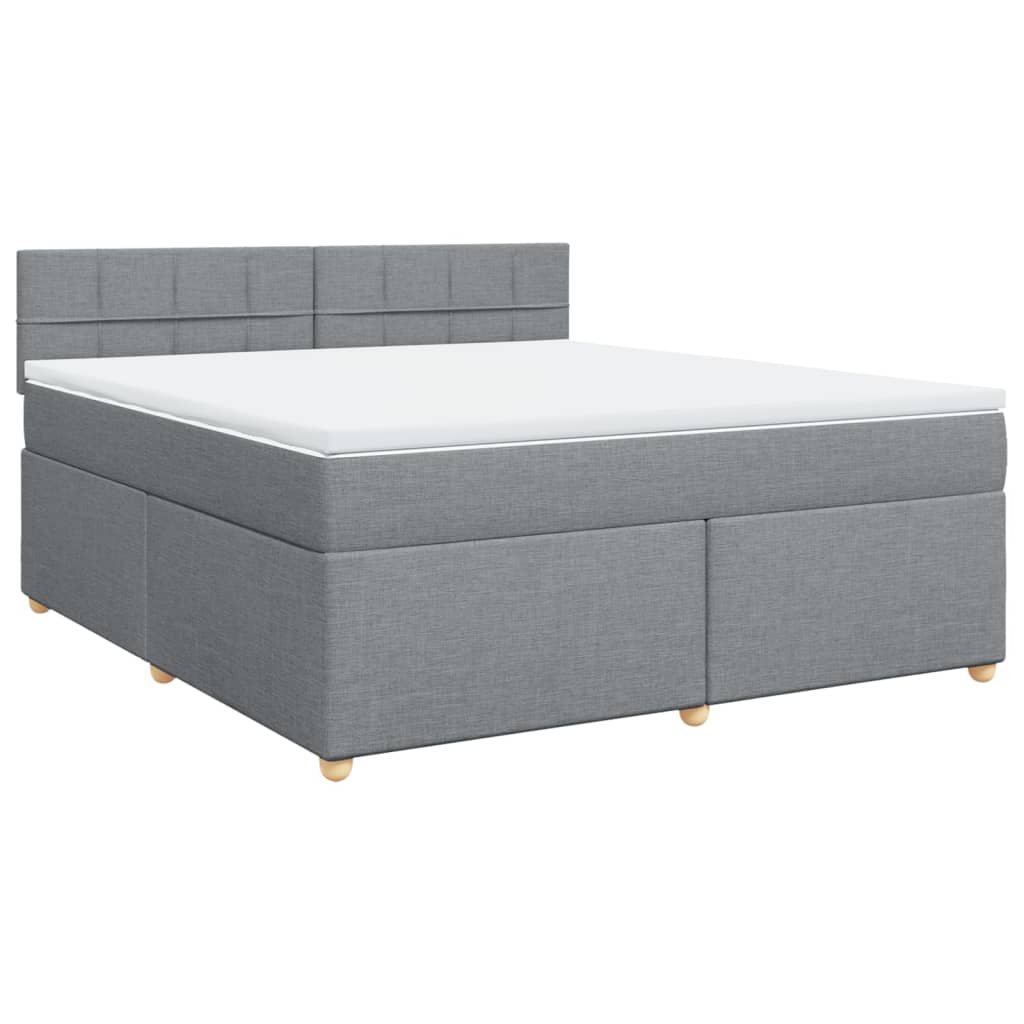 Giroletto a Molle con Materasso Grigio Chiaro180x200 cm Tessuto