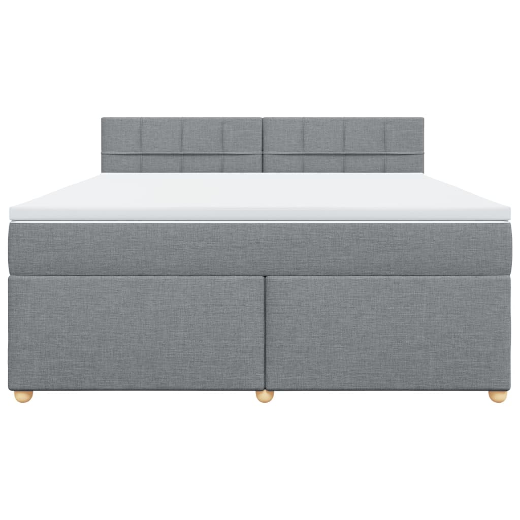 Giroletto a Molle con Materasso Grigio Chiaro180x200 cm Tessuto