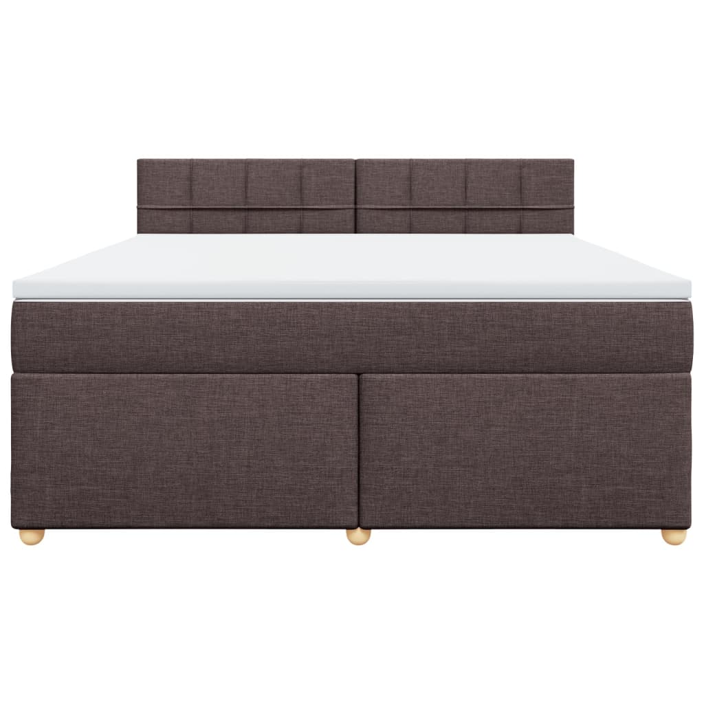 Giroletto a Molle con Materasso Marrone Scuro 180x200cm Tessuto | homemem39
