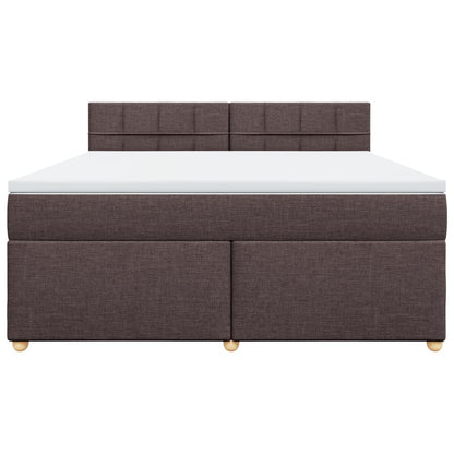 Giroletto a Molle con Materasso Marrone Scuro 180x200cm Tessuto | homemem39
