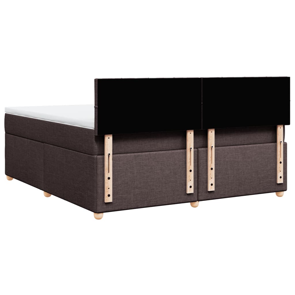 Giroletto a Molle con Materasso Marrone Scuro 180x200cm Tessuto | homemem39