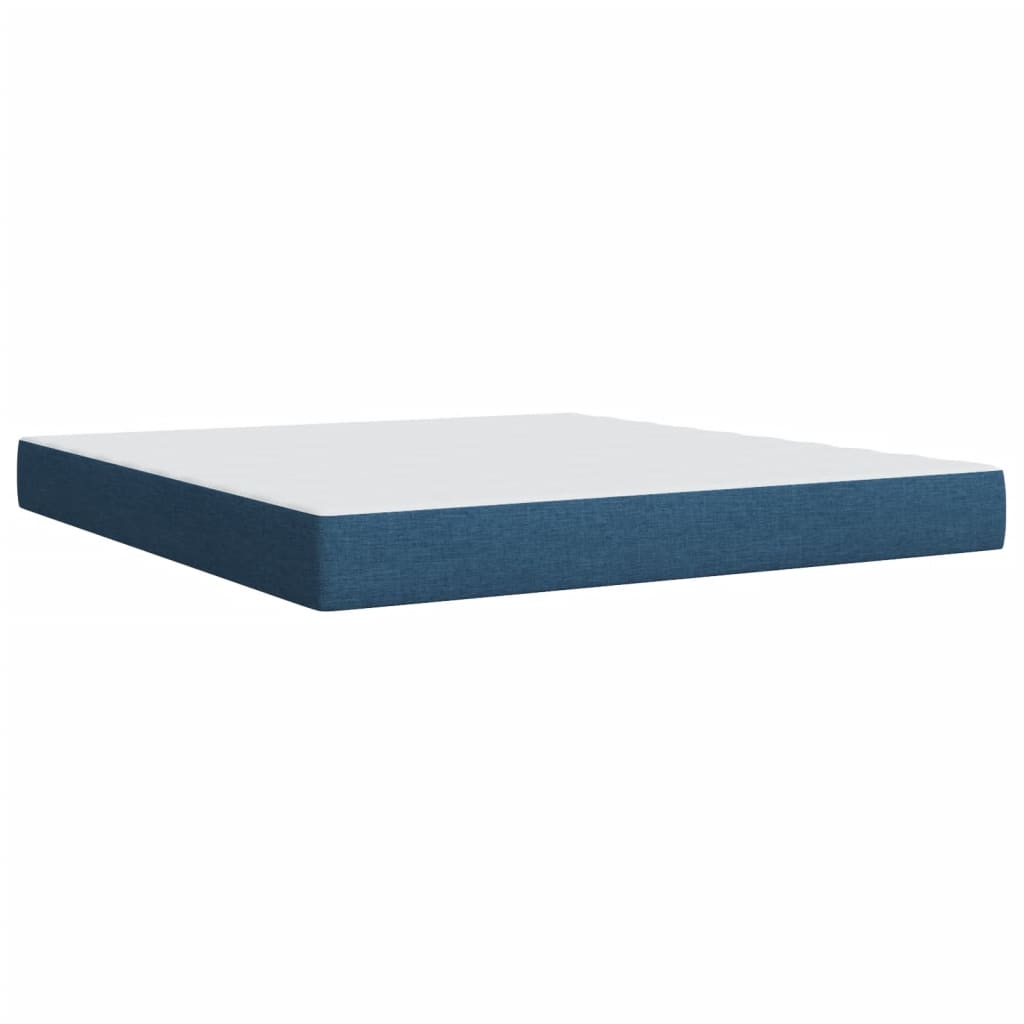 Giroletto a Molle con Materasso Blu 180x200 cm in Tessuto