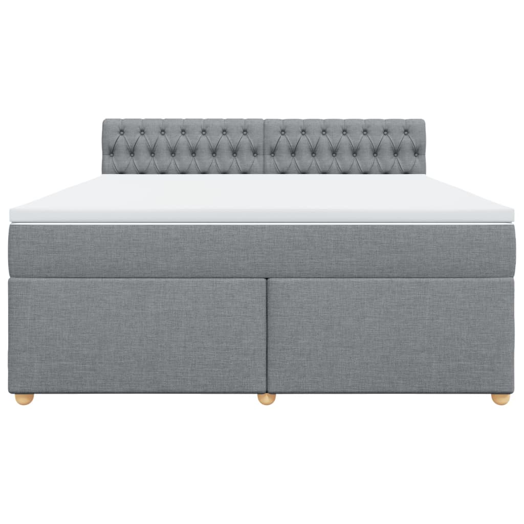 Giroletto a Molle con Materasso Grigio Chiaro180x200 cm Tessuto
