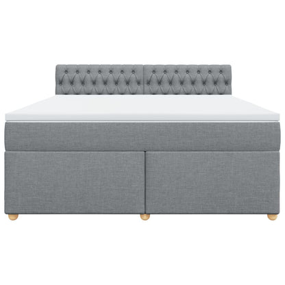 Giroletto a Molle con Materasso Grigio Chiaro180x200 cm Tessuto