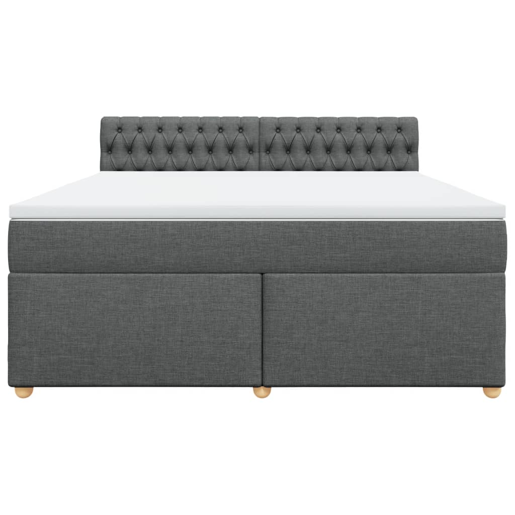 Giroletto a Molle con Materasso Grigio Scuro 180x200 cm Tessuto