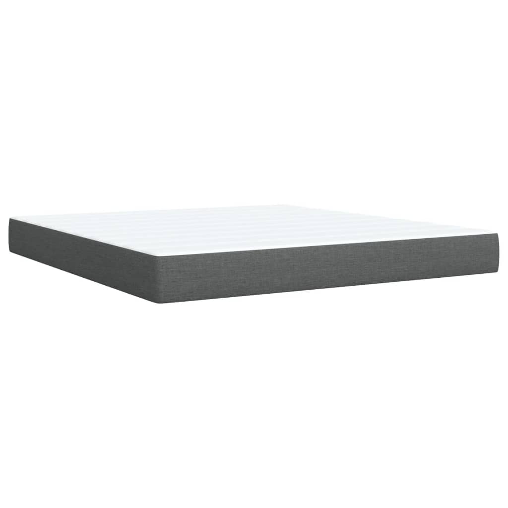Giroletto a Molle con Materasso Grigio Scuro 180x200 cm Tessuto