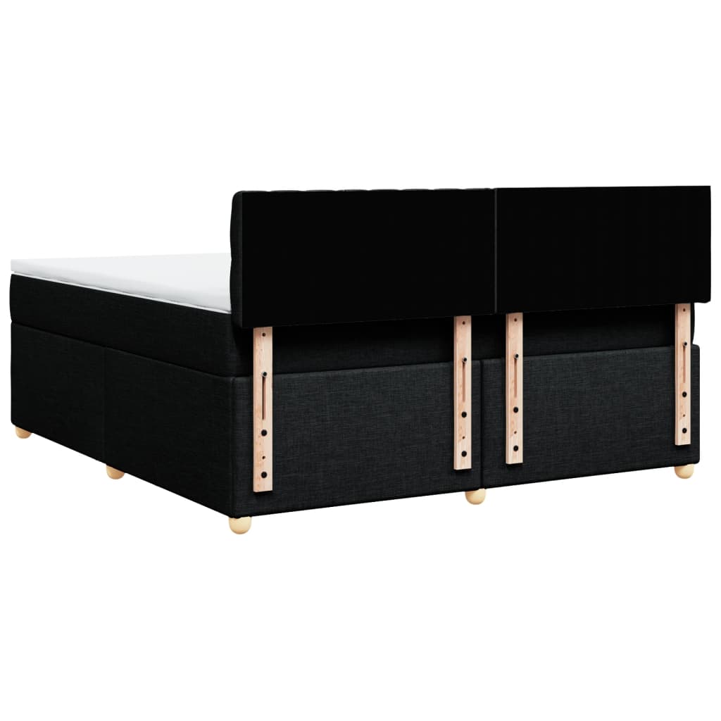 Giroletto a Molle con Materasso Nero 180x200 cm in Tessuto