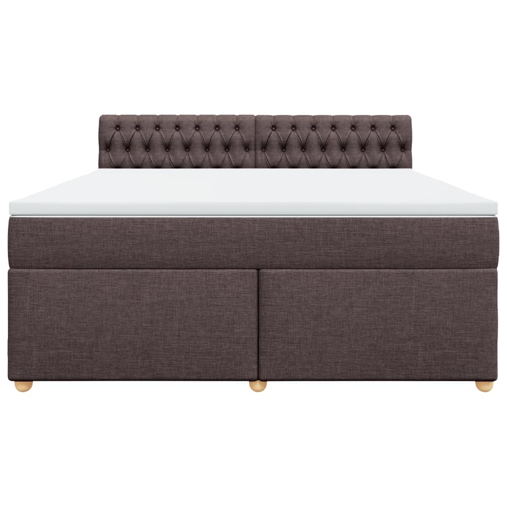 Giroletto a Molle con Materasso Marrone Scuro 180x200cm Tessuto | homemem39