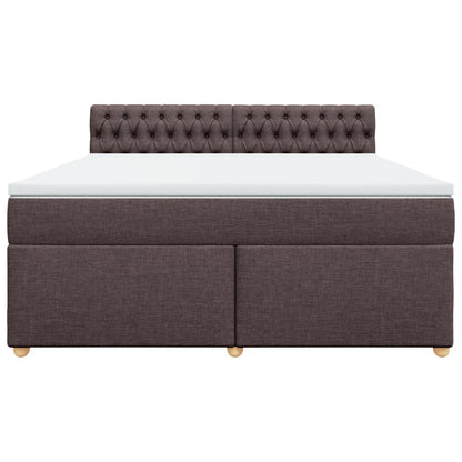 Giroletto a Molle con Materasso Marrone Scuro 180x200cm Tessuto | homemem39