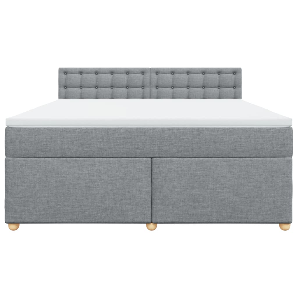 Giroletto a Molle con Materasso Grigio Chiaro180x200 cm Tessuto