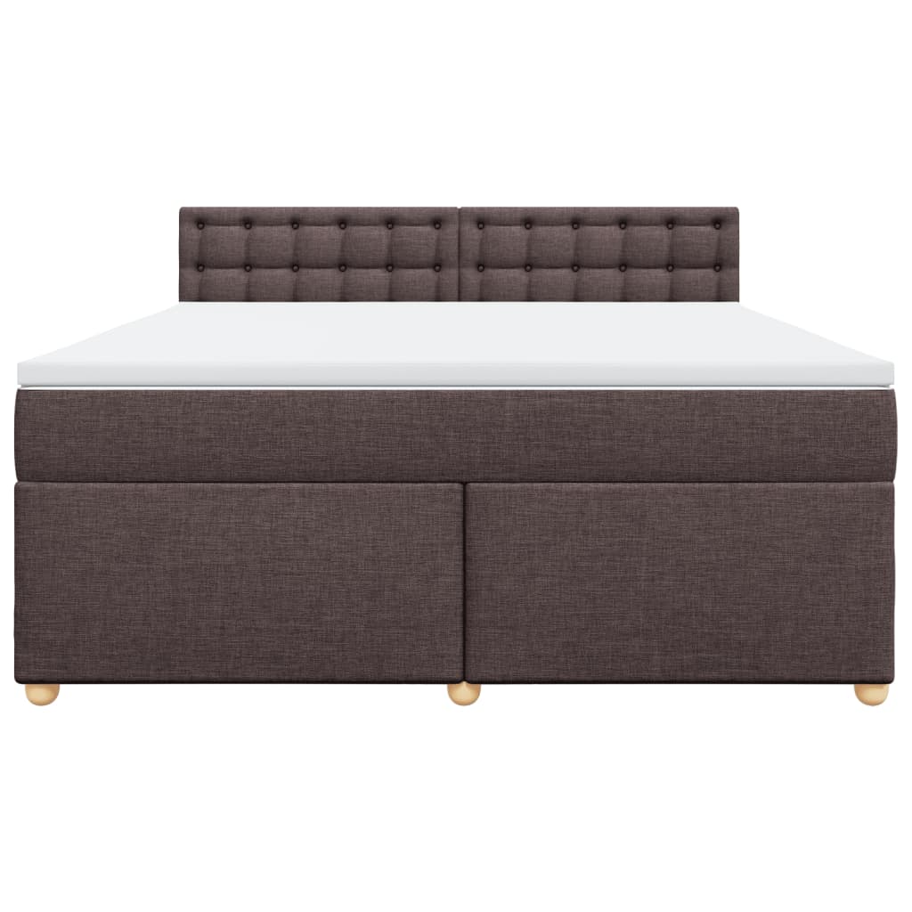 Giroletto a Molle con Materasso Marrone Scuro 180x200cm Tessuto
