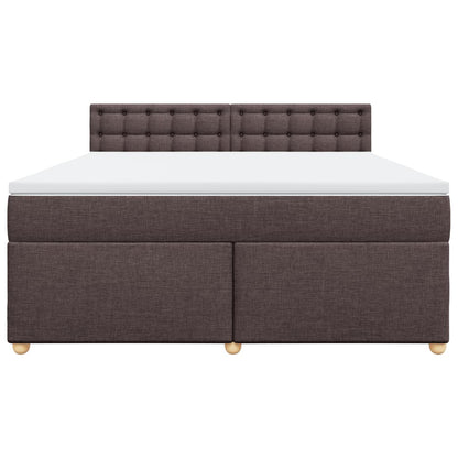 Giroletto a Molle con Materasso Marrone Scuro 180x200cm Tessuto