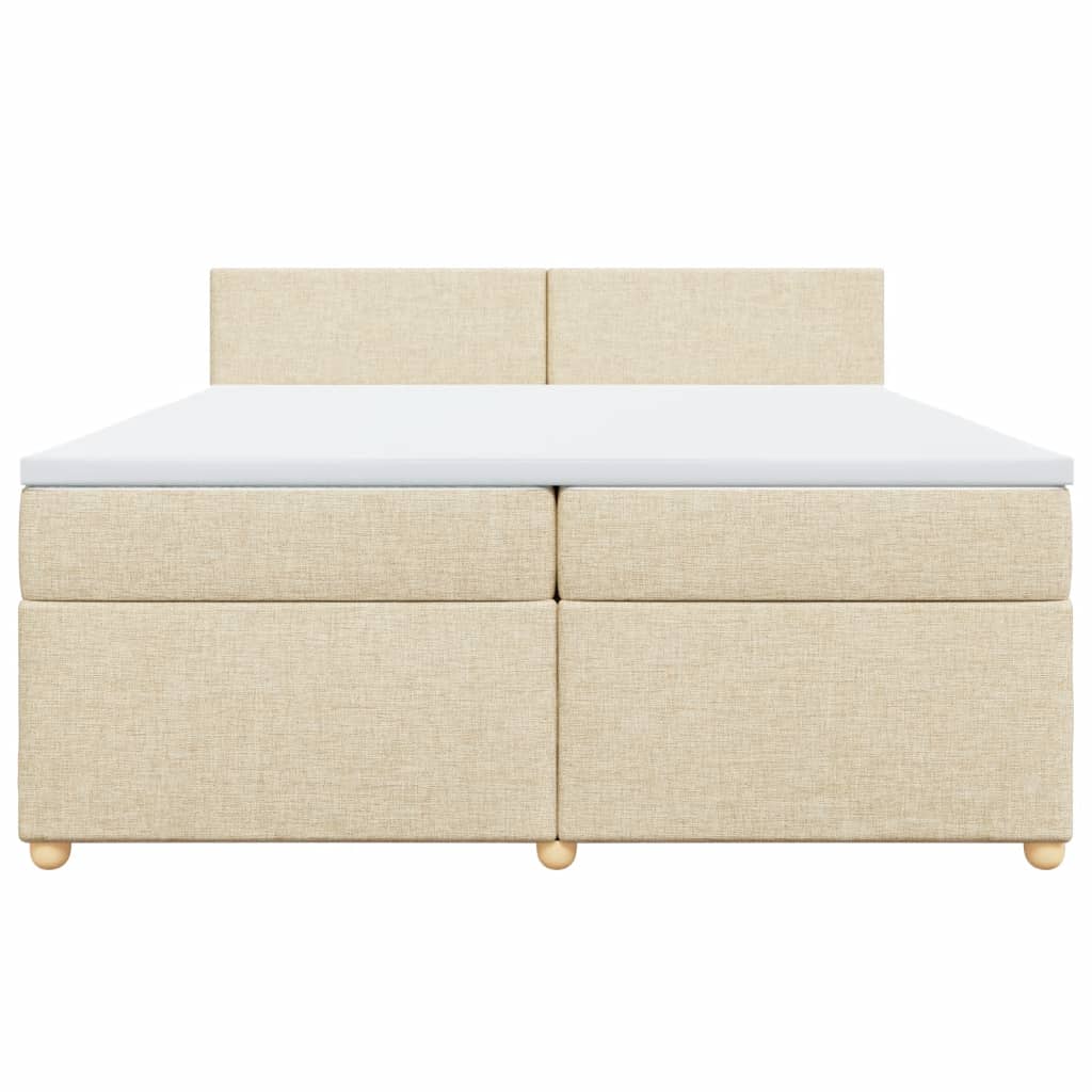 Giroletto a Molle con Materasso Crema 200x200 cm in Tessuto