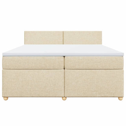 Giroletto a Molle con Materasso Crema 200x200 cm in Tessuto