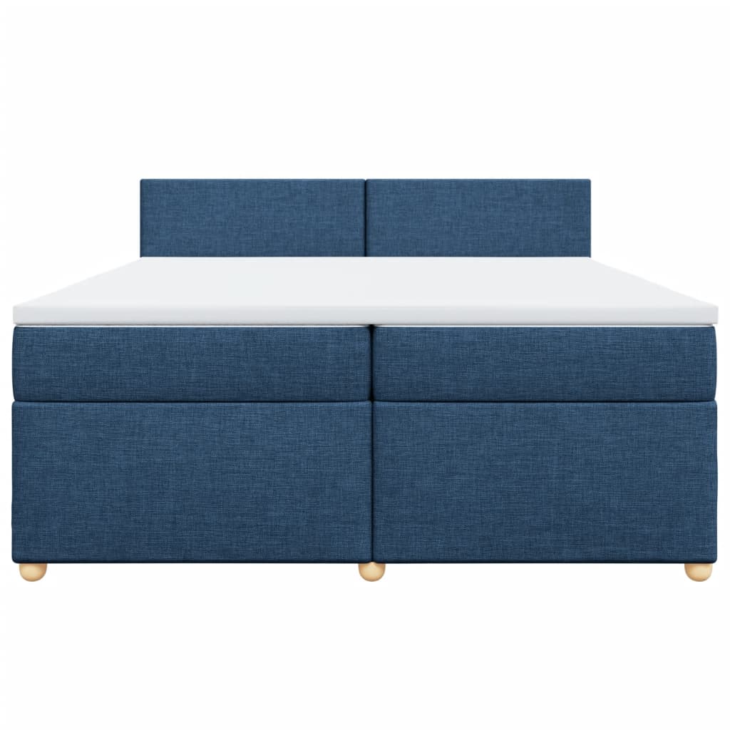 Giroletto a Molle con Materasso Blu 200x200 cm in Tessuto
